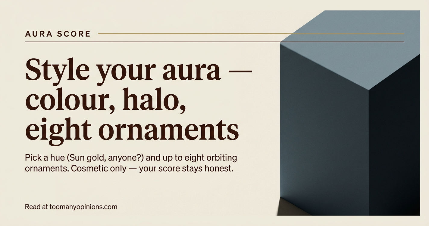 Style your aura — colour, halo, eight ornaments