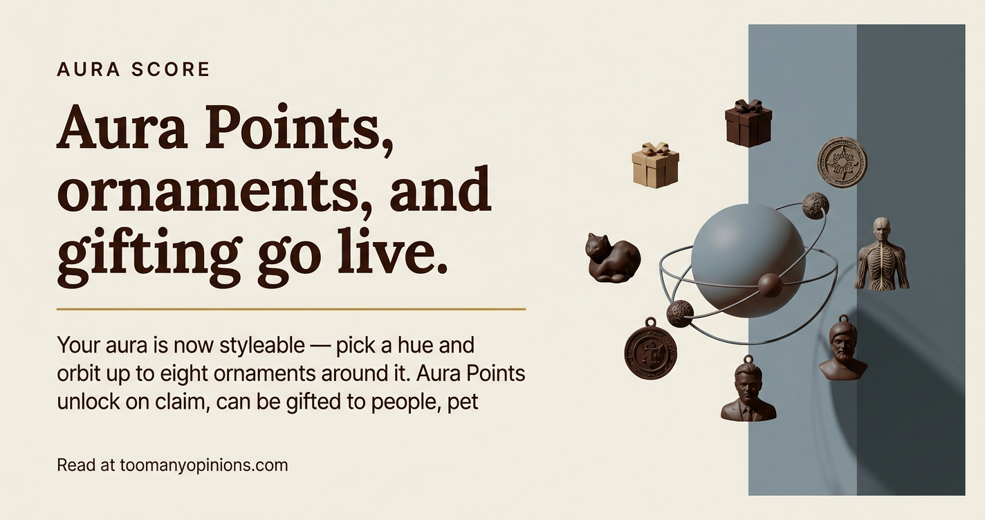 Aura Points, ornaments, and gifting go live.