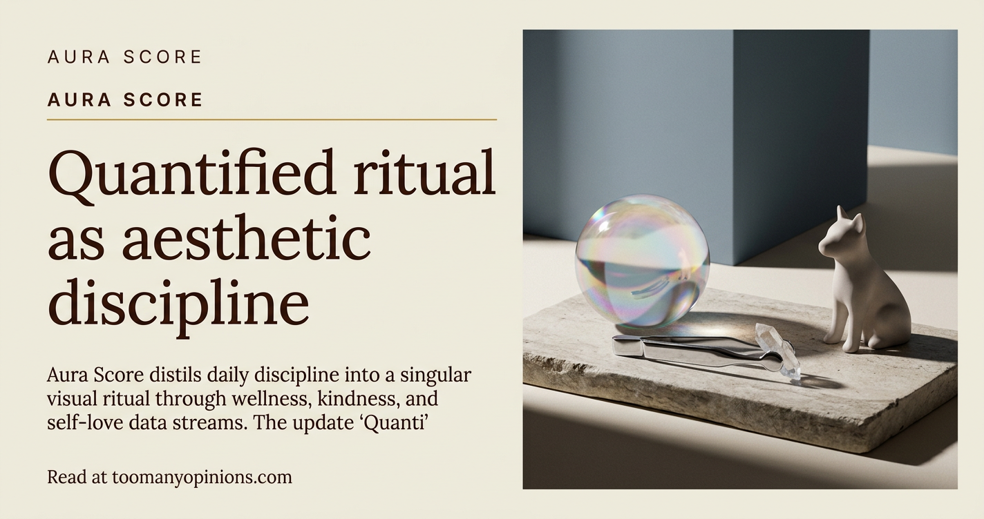 Quantified ritual as aesthetic discipline