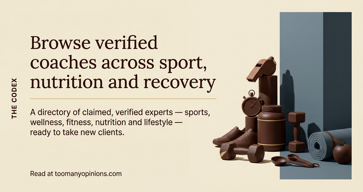 Browse verified coaches across sport, nutrition and recovery