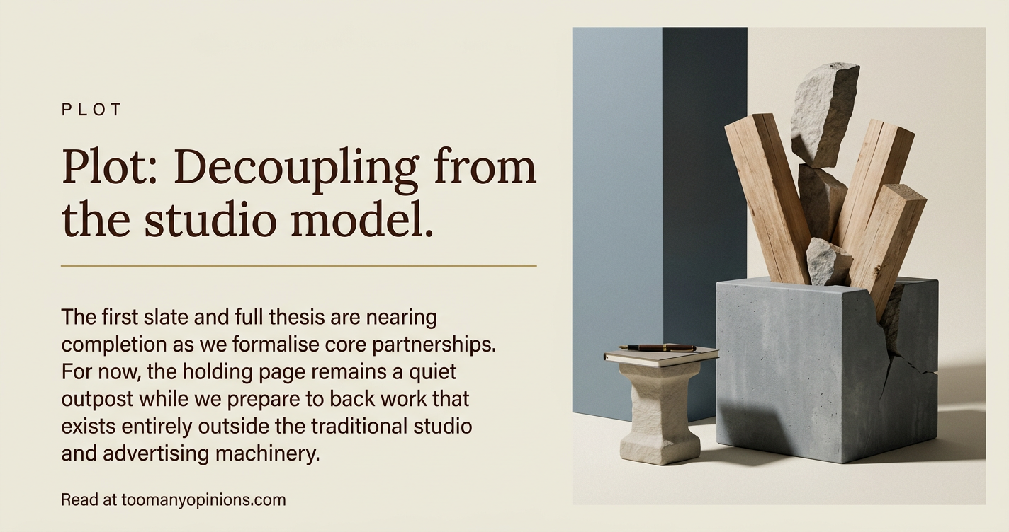 Plot: Decoupling from the studio model.