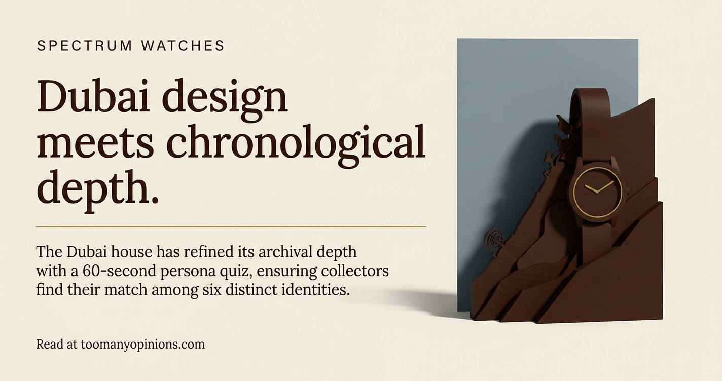 Dubai design meets chronological depth.