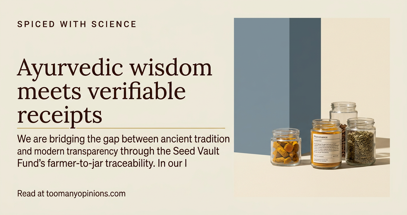Ayurvedic wisdom meets verifiable receipts
