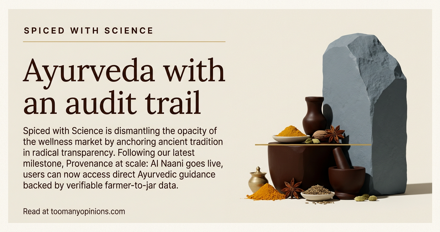 Ayurveda with an audit trail
